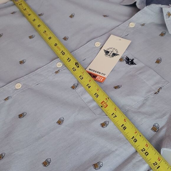 NEW Levi's BEER MUG BAR LONG SLEEVE DRINKING PARTY BARTENDER SHIRT NWT MEDIUM M - Picture 2 of 14